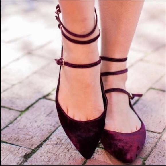Banana Republic abby burgundy velvet flats - Picture 3 of 8